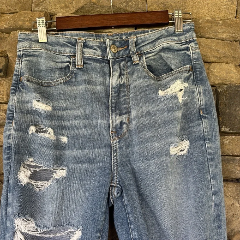 Womens American Eagle Super Stretch Super Hi-Rise Distressed Jegging, Size‎ 6L